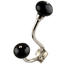 Black Ceramic Silver Iron Hooks