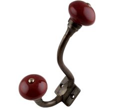 Cherry Solid Round Antique Iron Hooks