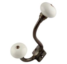 Cream Round Antique Iron Hooks