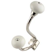 Cream Round Silver Iron Hooks