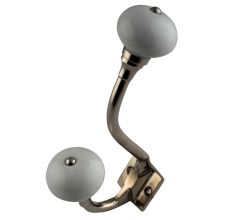 Light Grey Solid Silver Iron Hooks