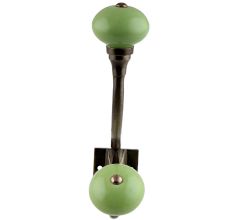 Lime Green Ceramic Antique Iron Hooks