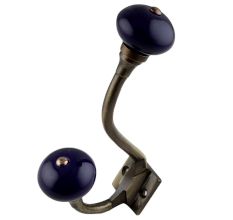 Navy Blue Antique Iron Hooks