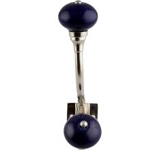 Navy Blue Silver Iron Hooks