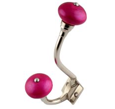 Neon Pink Silver Iron Hooks