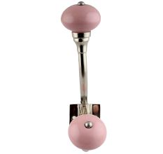 Pink Round Ceramic Silver Iron Hooks