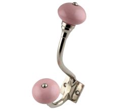 Pink Round Ceramic Silver Iron Hooks