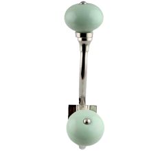 Sage Green Ceramic Silver Iron Hooks