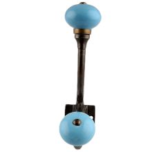 Sky Blue Ceramic Antique Iron Hooks