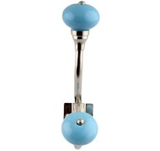 Sky Blue Ceramic Silver Iron Hooks