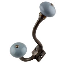 Solid Dark Grey Ceramic Antique Iron Hooks
