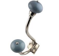Solid Dark Grey Ceramic Silver Iron Hooks