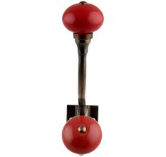 Solid Red Ceramic Antique Iron Hooks
