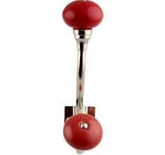 Solid Red Ceramic Silver Iron Hooks