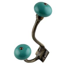 Solid Sea Green Antique Iron Hooks