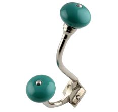 Solid Sea Green Silver Iron Hooks