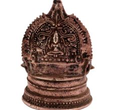 Brass Oil Lamp Engraved Goddess Laxmi And Two Jumbo Elephants