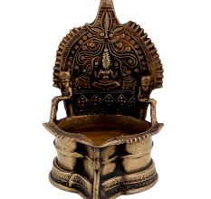 Hindu Goddess LakshmiÂ Brass Oil Lamp