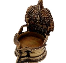 Hindu Goddess LakshmiÂ Brass Oil Lamp