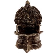 Festive Goddess Lakshmi Brass Oil Lamp
