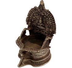 Festive Goddess Lakshmi Brass Oil Lamp