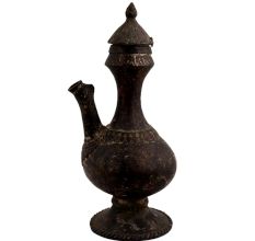 Old Engraved Brass Munhall  Water Pot With Lid  And Spout