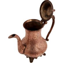 Brass Kettle Engraved Leaf Design Tableware