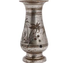 Old Brass Flower Pot With Engraved Coconut Tree Motif