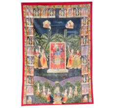 Pichwai Painting Srinathji Lord Krishna With Gopies