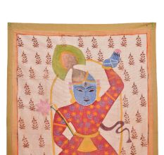 Colourful Sreenathji Portrait Painting With Floral Motifs
