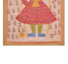 Colourful Sreenathji Portrait Painting With Floral Motifs