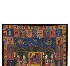 Sreenathji Shringar Pichwai Painting  On Black Cloth