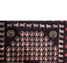 Pichwai Sreenathji Painting With Face Motifs  On Black Cloth