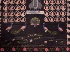 Pichwai Sreenathji Painting With Face Motifs  On Black Cloth