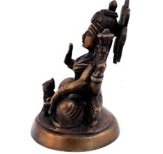 Brass Laxmi Statue With Owl Blessing Pose