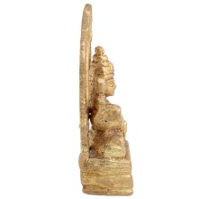 Brass Maha Laxmi Goddess Statue On Throne With Prabhavali