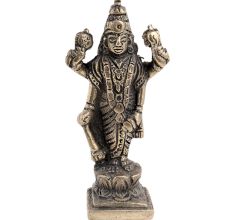 Brass  Lord Jaganath Vishnu Statue Standing On A Lotus Base