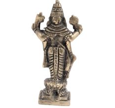 Brass  Lord Jaganath Vishnu Statue Standing On A Lotus Base