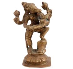 Brass Statue Of God Vishnu In Form Of Boar Lifting Goddess Bhudevi In His Arms