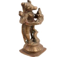 Brass Statue Of God Vishnu In Form Of Boar Lifting Goddess Bhudevi In His Arms