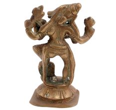 Brass Statue Of God Vishnu In Form Of Boar Lifting Goddess Bhudevi In His Arms