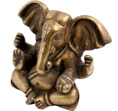 Brass Ganesha Statue Blessing Pose And Large Ears