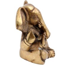 Brass Ganesha Statue Blessing Pose And Large Ears