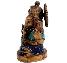 Colorful Brass Ganesha Statute For Worship And Decoration