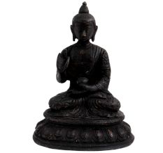 Black Brass Meditating Buddha Tibetans Art