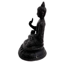Black Brass Meditating Buddha Tibetans Art