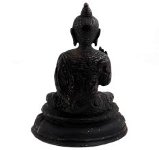 Black Brass Meditating Buddha Tibetans Art