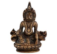 Brass Kuber God Statue Chinese Temple Art