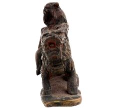 Brass Chinese Old Man Figurine On Dragon Statue