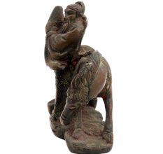 Brass Chinese Old Man Statue On A Horse